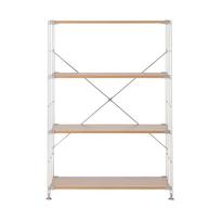 MUJI Stainless Steel Unit Oak Wood Shelf Width 86 x Depth 41 x Height 120 83266998 Shelf, Set, Wide, Medium, cm,