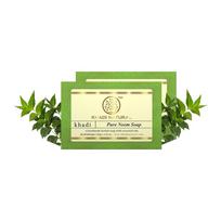 Khadi Natural Pure Neem Soap 125g X Pack of 2 | Herbal Bathing Soap for Clear Skin and Daily Use