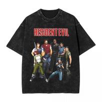 Resident Evil S.T.A.R.S. Team Classic Group Vintage Washed Game T-Shirt, Unisex Survival Horror Game Fan Streetwear Tee, 100% Cotton Casual L