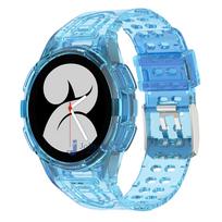 Case+Strap for Samsung Galaxy Watch 6 4 40mm 44mm Transparent Silicone Band Sport Bracelet Galaxy Watch 4 Classic 46 Accessories Galaxy 6 44mm