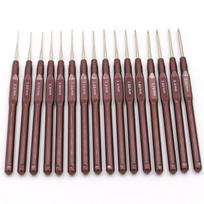 16 vnt. Plastikinės rankenos nėrimo vąšeliai Rankenos mezgimo virbalų rinkinys Nėrimai ir mezgimai 0,5 mm-2,5 mm 16 dydžių 16pcs