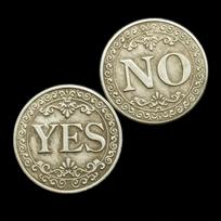 Silvery Grey Metal Replica Coin YES NO Floral Design Commemorative Challenge Coin Collectible Souvenir Decision Coin 1pc