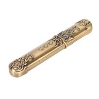 Vintage Needle Case Engraved Stereoscopic Pattern Stylish Sewing Needles Storage Tube Needle Holder DIY Sewing Tools bronza