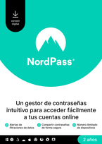 NordPass Premium, Unlimited Devices, 2-Year, Password Manager (PC/Mac/Mobile) Subscription Key SPAIN
