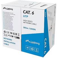 Lanberg Cable LAN UTP cat.6 305m wire CU LSZH CPR + FLUKE PASSED grey LCU6L-11CU-0305-S