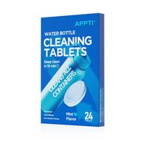 Active Cleaning Tablets For Water Containers With Mint Flavor And Anti Scale Properties blue