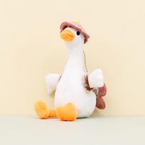 Mielas baltas žąsis pliušinis žaislas raktų pakabukas Animacinis ančiukas lėlė Kuprinės aksesuaras RedWhite Goose