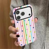Film 2-in-1 Color Striped Polka Dots for iPhone 17Promax Apple 15PRO/16/14 Shell apple 11