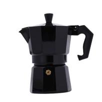 Vintage Black Coffee Maker Moka Pot with Handle Aluminum Espresso Coffee Maker Octagonal with Filter Cafe Brewing Tools Cafe