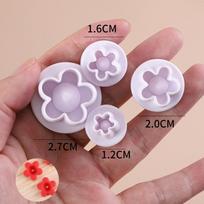 New Sale 4Pcs Plum Flower Cake Plunger Fondant Cookie Cutter Mold Plum Baking Decorating Biscuit Stamps For Kitchen Tools