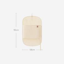 Foldable Pressure Plate Garment Storage Bag - Double Capacity Hanging Closet Organizer for Suits & Coats smėlis