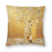 Klimt Flowers In Gold Square Pillowcase Polyester Linen Velvet Creative Zip Decor Throw Pillow Case Home Cushion Cover 30x30cm