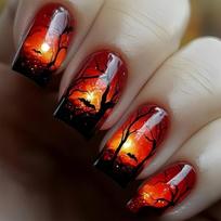Halloween Fake Nail Set Of 24 Press On Nail With Forest Theme Pink Ghostly Design For Costume Parties Event Decors 1