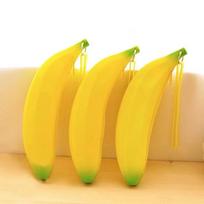 Yellow Banana Silicone Pencil Case Stationery Storage Bag Coin Purse Key Wallet Promotional Gift geltona