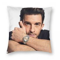 Jonathan Bailey Handsome Square Pillowcase Polyester Linen Velvet Printed Zip Decorative Home Cushion Cover 18 Peach skin 18*18(CM)-1Pcs