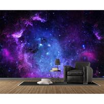 Žvaigždėtos dangaus freskos sienoms Dideli galaktika tapetai svetainei miegamojo valgomojo sienų tapetai 200 cm(W) x 140 cm(H) blue