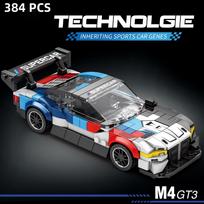 M4 GT3 lenktyninio automobilio konstruktorių rinkinys, kolekcinis eksponavimo modelių automobilių rinkinys surinkimui, šaunūs modelių sportinių automobilių konstruktoriai (385 vnt)