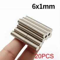 6x1mm Super Stiprus Neodimio Magnetas N35 NdfeB Nuolatinis Magnetinis imanes Apvalus Galingi Magnetai Šaldytuvo Magnetas