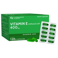 Carbamide Forte Vitamin E 400 mg Capsules For Face And Hair Care Paraben Free Daily Supplement 120 Capsules