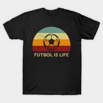 Men Black Print T-shirt Retro Sunset - Futbol Is Life No-Cut Transfer Paper Print Cotton Tshirt S juoda