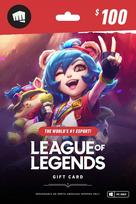 League of Legends Gift Card 100 USD - NA Server Only