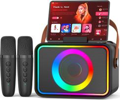 POWADD Karaoke Portable Speaker Set with 2 Bluetooth Karaoke Wireless Compact PA Japanese Instruction Manual Machine, 5.3 Microphones, Microphones, juoda