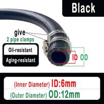 ID 4 5 6 8 10 12 14mm Car Fuel Hoses with Pipe Clamp Vacuum Hose Durable NBR Oil Resistant Hose ID 6MM - OD 12MM