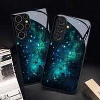 Grūdinto stiklo telefono dėklas, tinkamas Samsung Galaxy S20, S21, S22, S23, S24, S25, FE Ultra Plus, A56, A36 ir kitiems modeliams For Galaxy S22 Ultra blue