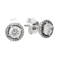 Pandora Brilliant Round Earrings Women earrings Silver 296272CZ Silver
