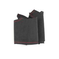 For Mazda MX-5 MX5 2016 2017 2018   Car 1.2mm Suede Leather Interior Hand-sew Accessories Steering Wheel Cover Trim Black-red line