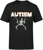 Koszulka Autism Męska Skeleton Meme Kontrowersyjna Śmieszna Czarny Humor M
