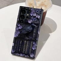 Vintage Gothic Raven Bookshelf Mobile Phone Case Samsung S22 + Anti-drop Protective Case Galaxy S26 Film Case samsung s22