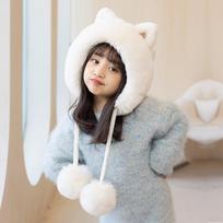 Kids Winter Hat With Earmuffs And Animal Motif For Cold Weather Fun pieno baltumo spalva