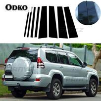 Automobilio statramsčio apdailos juostelės, skirtos Toyota Land Cruiser Prado Lexus GX470 J120 2003-2009, durų ir langų apdailos lipdukai, priedai Glossy Black black