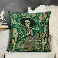 Home Decor Day Of The Dead Skeleton Pattern Pillow Covers Pattern Cushion Cover Suitable For Sofa Bedroom Car Pillow Cover 30x30cm