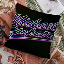 Mj King Of Pop M-Michael J-Jackson Maple Design Cushion Cover Happy Autumn Harvest Decor Holiday Decorati Pillow Cover Peach skin 18*18(CM)-1Pcs