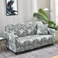Geometriniai sofos užvalkalai svetainei, sekcijų, kampiniai, L formos sofos užvalkalas, Chaise Longue sofos užvalkalas-apsauga, 1/4 vietų 2pcs pillow case gray