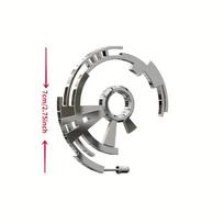 Cyberpunk Mechanical Titanium Steel Earrings: Unisex Hollow Metal Gear Drop Design in Silver gray