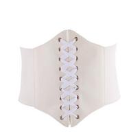 Korsetas platus PU odos diržas kūno formavimui moterims gotikinis steampunk juosmuo seksualūs korsetai korsetai One Size balta
