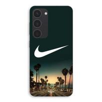 Case For Samsung Galaxy S23 Plus Nike logo California Palm Trees at Night Maniacase juoda