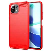 For Cover Xiaomi Mi 11 Lite 5G NE Case For Mi 11 Lite 5G NE Capas Shockproof Phone Bumper TPU Cover For Mi 11 Lite 5G NE Fundas For Mi 11 Lite 5G NE raudona