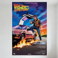 Back to the Future Metal Tin Sign, Steven Spielberg Robert Zemeckis Movie Poster, Retro 80s DeLorean Time Machine & Marty McFly 20x30cm（7.8x11.8inch）
