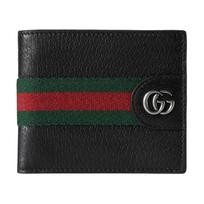 Gucci Ophidia Logotipas Dvigubai Sulankstoma Odos ir Audinio Piniginė Vyriška piniginė Juoda 834271-AAE1A-1042 Regular Edition,Box(Basic Set+Box)