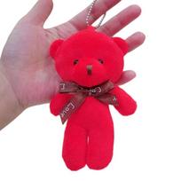 Colorful Soft Teddy Bear Keychain Pendant Toy For Sale Red