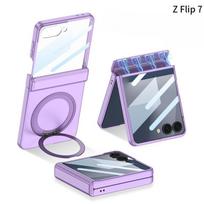 ZFlip7 Holder, Mobile Phone Case, Middle Cover, Hinge, Magnetic Wireless Charging, Multi-functional Rotating Matte Protective Case. SM-Flip7