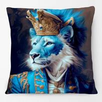 Animals Portrait Poster Pillowcase European Fashion Leopard Royal Lion Zebra Living Room Cushion Cover Square Home Decoration Peach skin 18*18(CM)-1Pcs