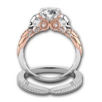 Fashionable Couple's Skull Ring In Alloy Featuring Striking Two-tone Diamond Details 6