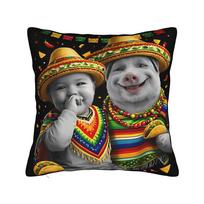 Door Tung Tung Sahur John Pork Pillowcases  Kawaii Pillow Case For Wedding Party Home Decor Soft Pillow Cover 30cmx30cm