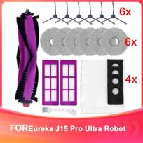 A20F-Accessory Kit For Eureka J15 Pro Ultra Robot Vacuum Cleaner, Roller Brush, Side Brushes, Replacement Cloths, Dust Bags