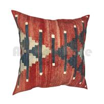 Vintage Kars Decorative Kilim  Navaho Weave  Woven Aztec Textile Pillow Case Printed Home Soft DIY Pillow Cover Turkish 30x30cm 12x12in